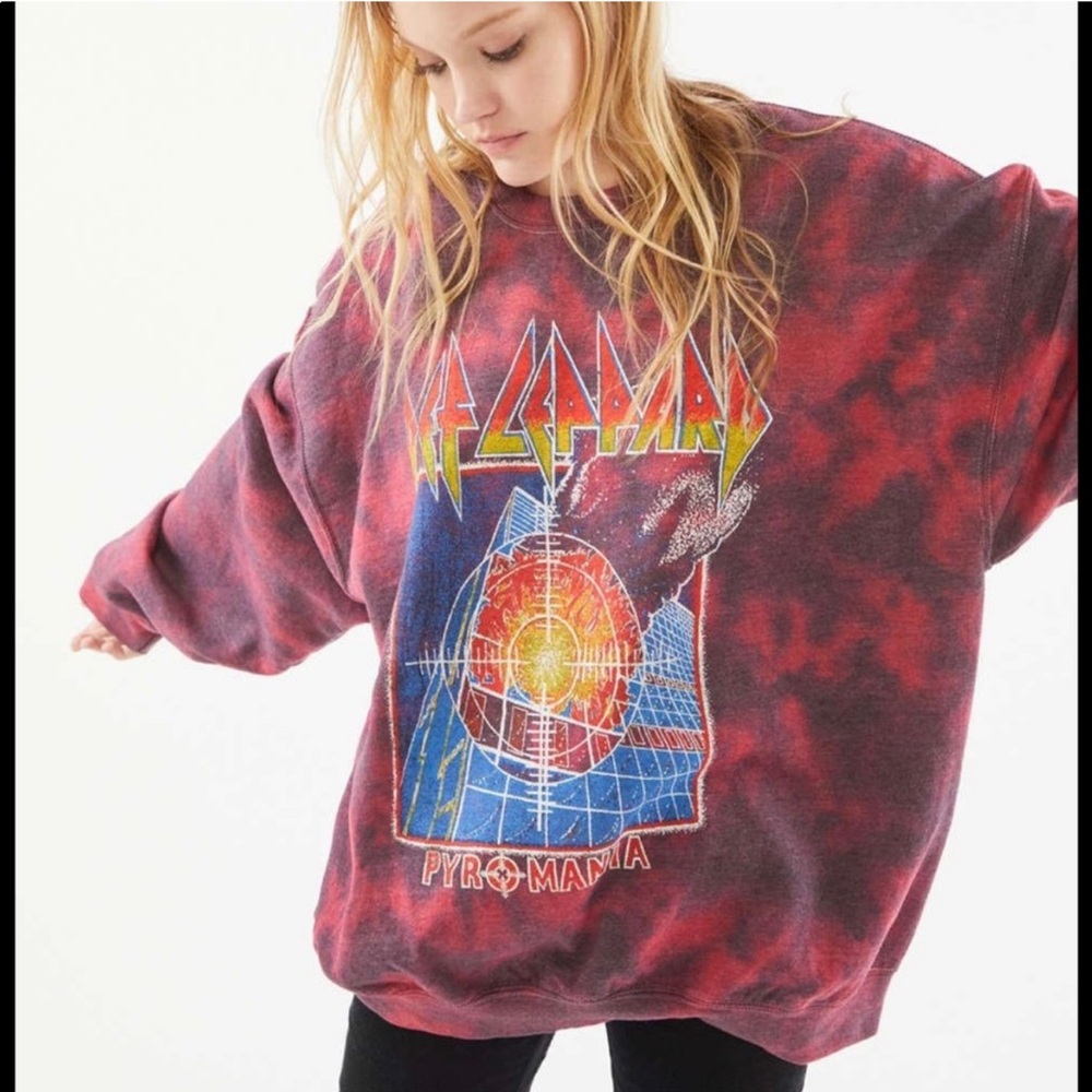 Urban Outfitters Tye Dye Def Leppard Graphic Sweatshirt
